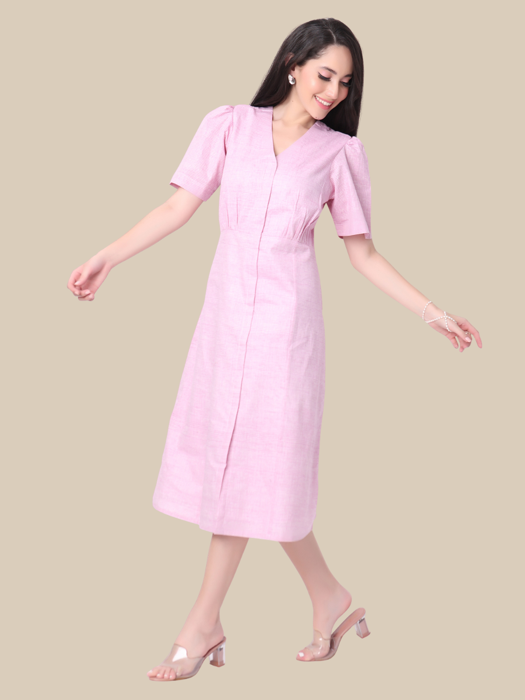 One Piece Dress in Pure Cotton Handloom Fabric