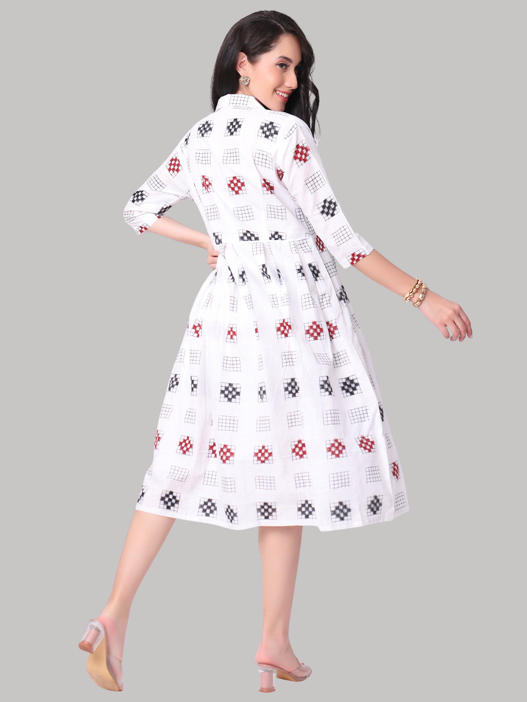 Cotton One Piece Dress in Handloom Sambalpuri Ikat Fabric