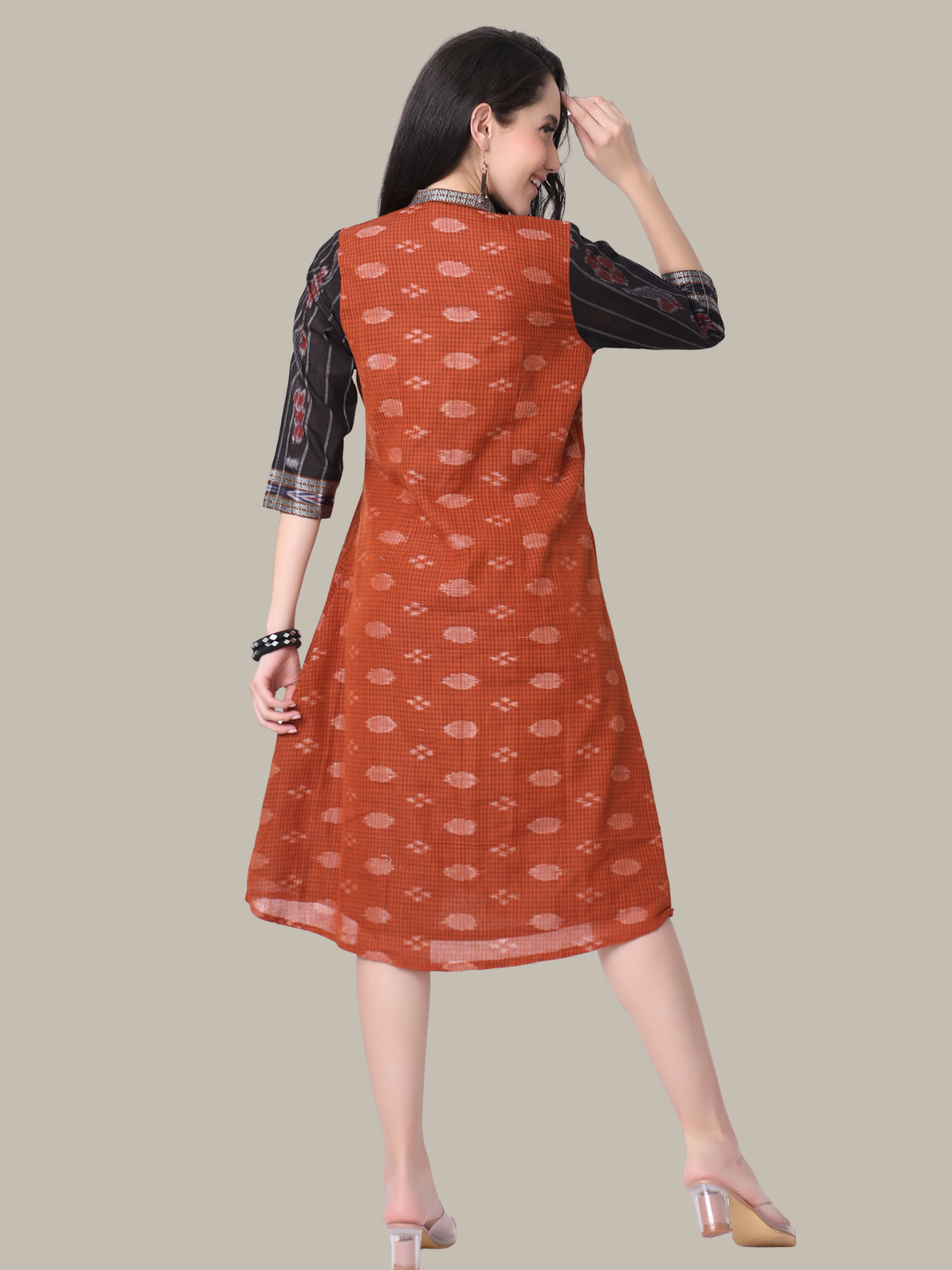 Cotton dress in Handwoven Sambalpuri Ikat Fabric