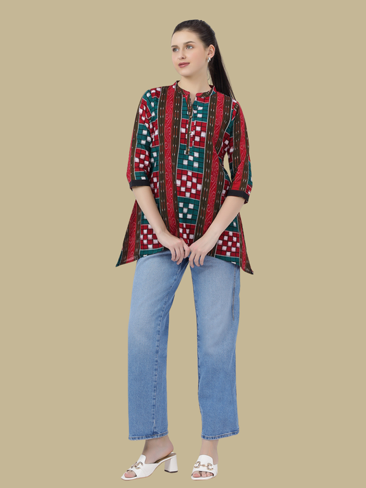 Handloom Sambalpuri Ikat Cotton Short Top