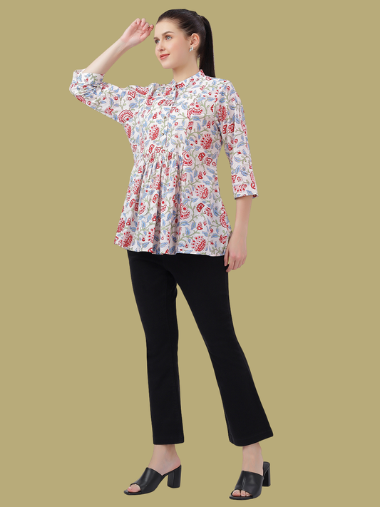 Short Top from Hand Block Printed cotton Fabric