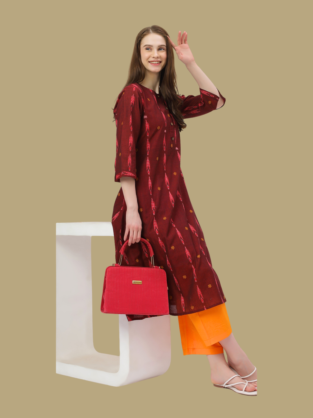 Handloom Sambalpuri Ikat Cotton Kurti and Pant Set
