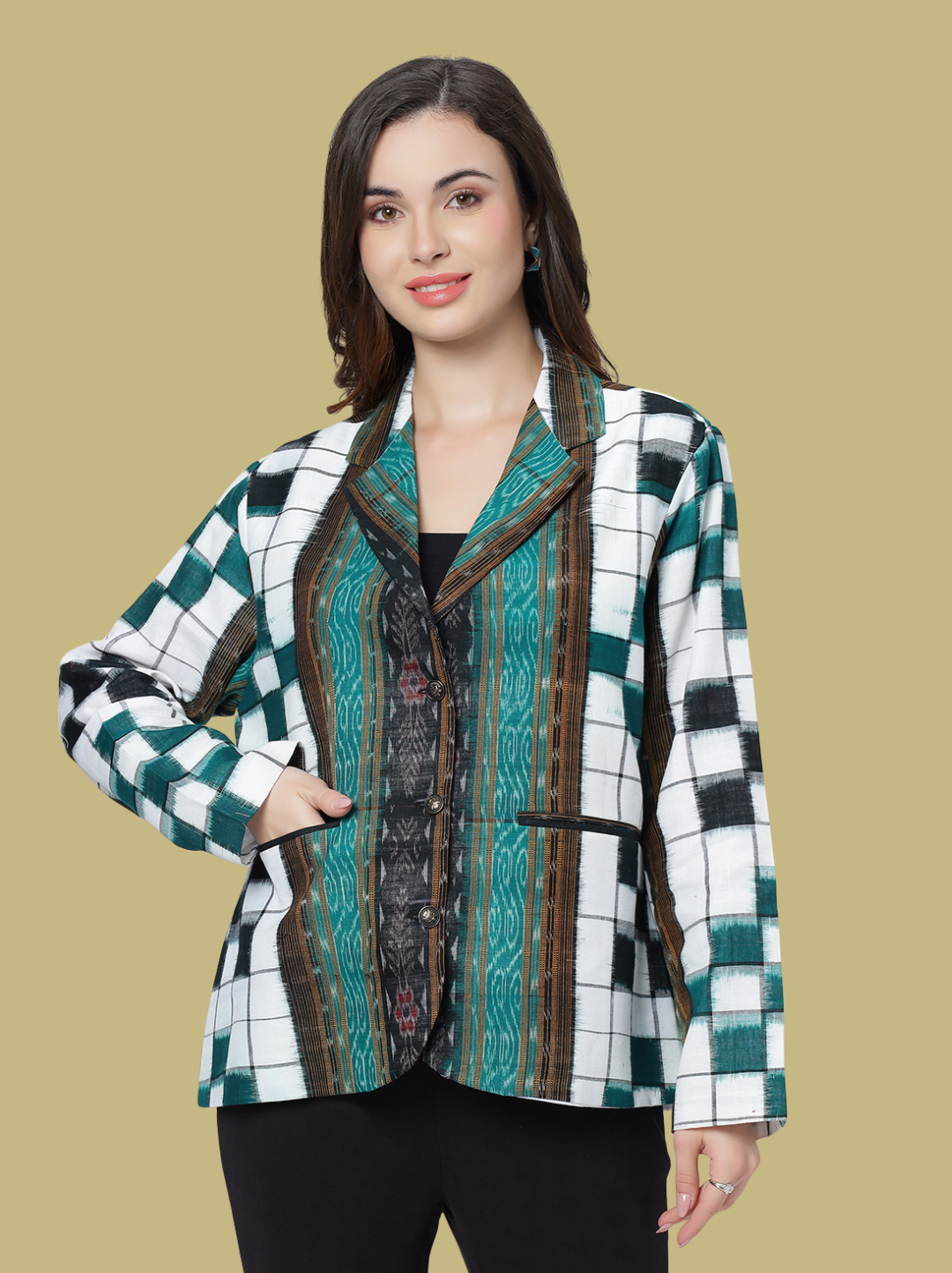 Iconic Handloom Sambalpuri Ikat Cotton Jacket