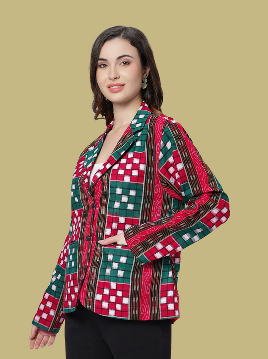 Iconic Handloom Sambalpuri Ikat Cotton Jacket