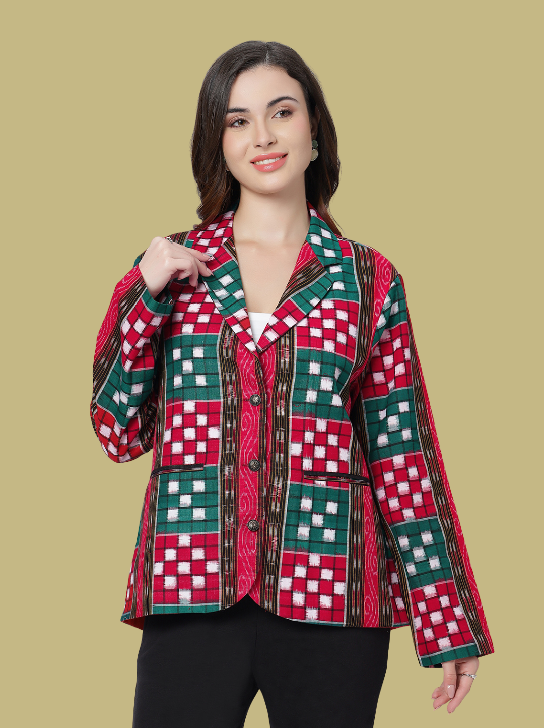Iconic Handloom Sambalpuri Ikat Cotton Jacket