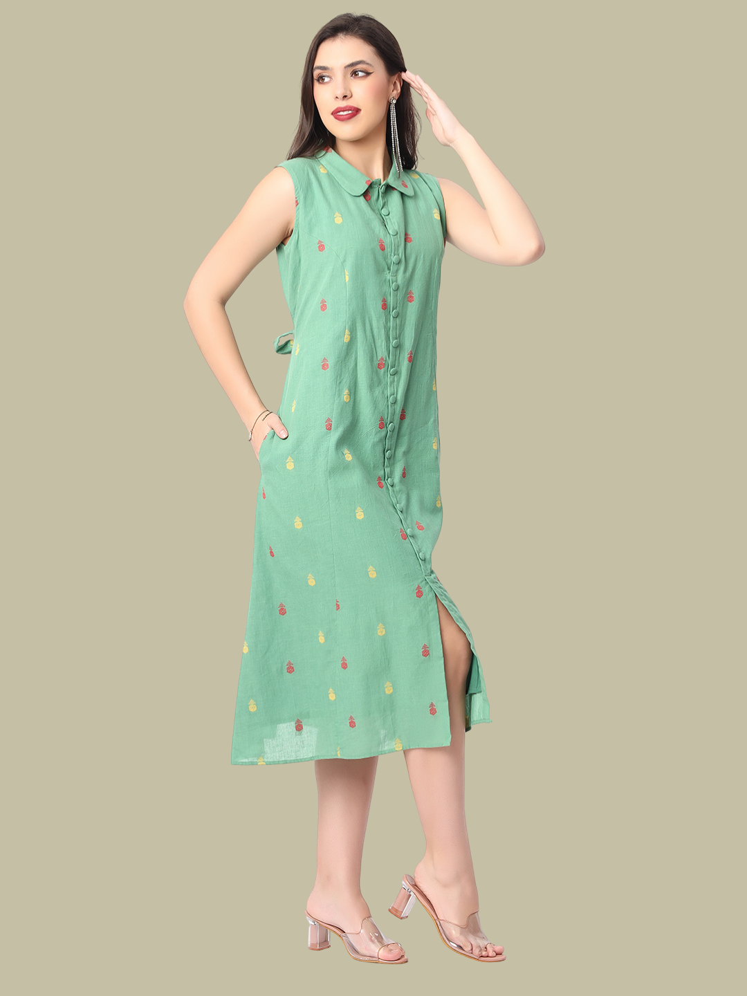 Jamdani Dress in Pure Cotton Fabric