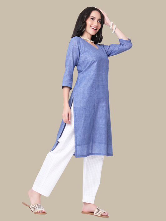 Pure Cotton Straight Kurti in Handloom Fabric