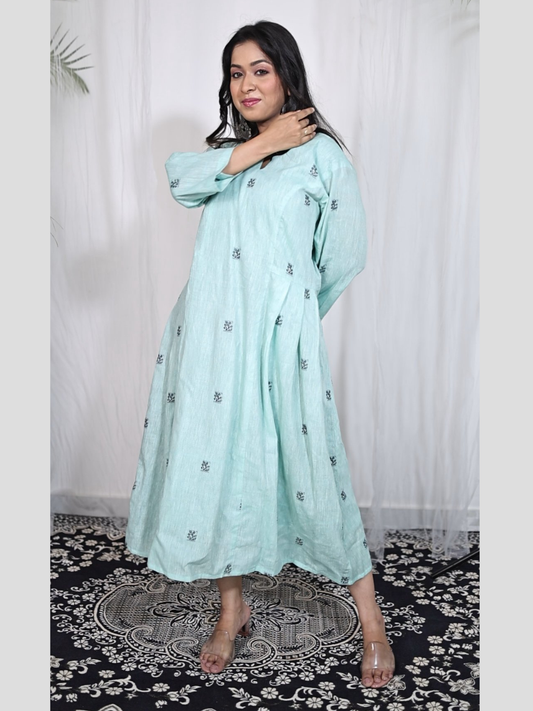 Handloom Cotton Dress in Jamdani Fabric