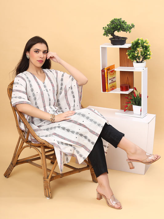 Cotton Kaftan Kurti and Pant Set from Handloom Sambalpuri Fabric