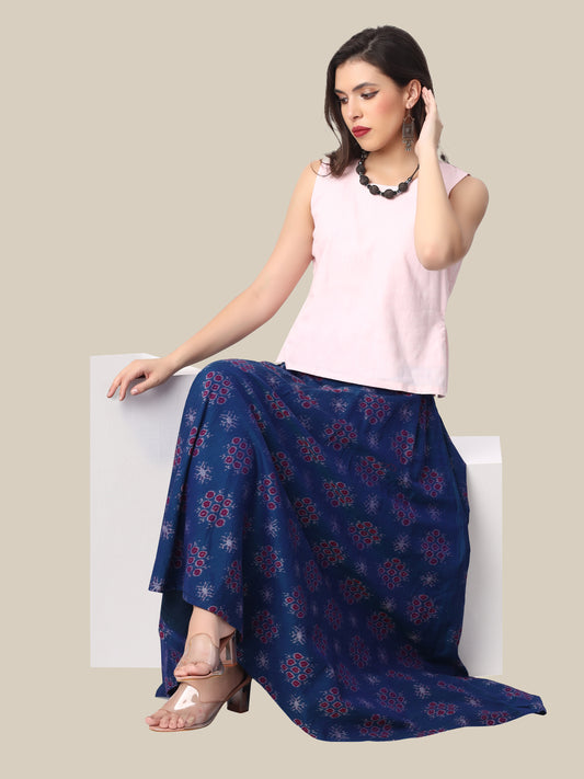 Handloom Cotton Top & Skirt Set in Sambalpuri Fabric