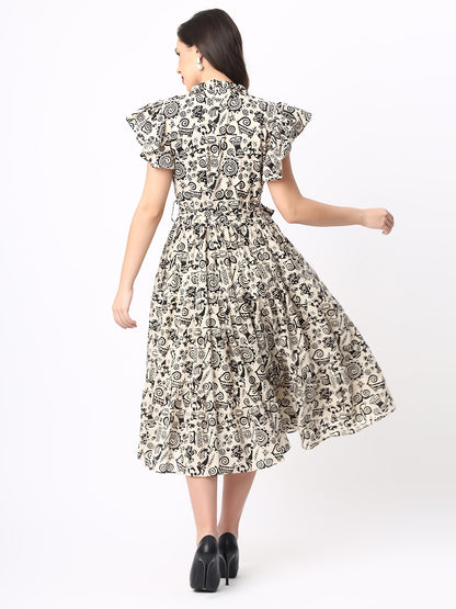 Handloom Cotton Dress in Hand Block printed Fabric