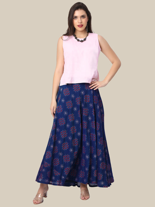 Handloom Cotton Top & Skirt Set in Sambalpuri Fabric