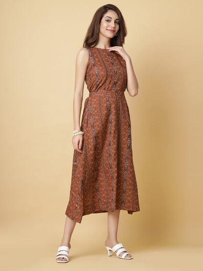 Cotton Two Piece Dress in Handloom Sambalpuri Ikat Fabric