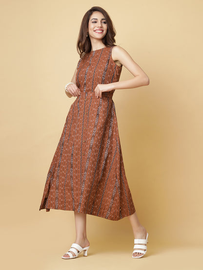 Cotton Two Piece Dress in Handloom Sambalpuri Ikat Fabric