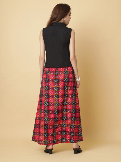 Handloom Sambalpuri Ikat Top & Skirt Set