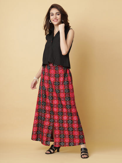 Handloom Sambalpuri Ikat Top & Skirt Set