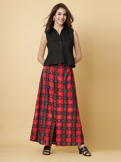 Handloom Sambalpuri Ikat Top & Skirt Set