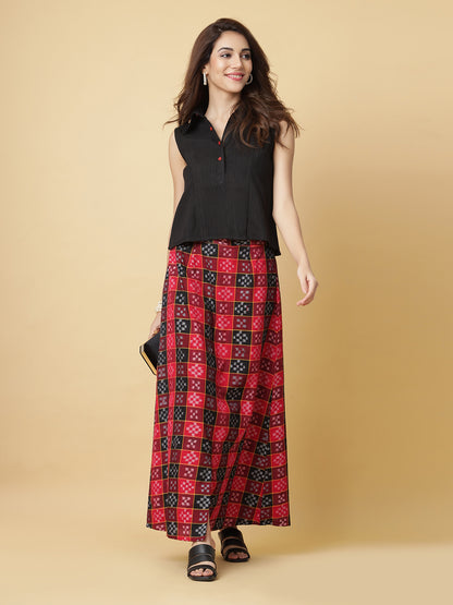 Handloom Sambalpuri Ikat Top & Skirt Set