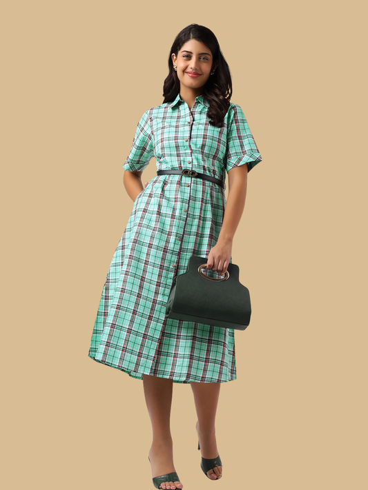 Handloom Cotton Dress in Muslin Khadi Fabric