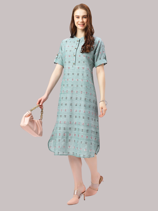Cotton One Piece Dress in Handloom Sambalpuri Ikat Fabric