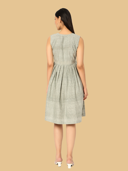 Handloom Cotton Dress in Muslin Khadi Fabric