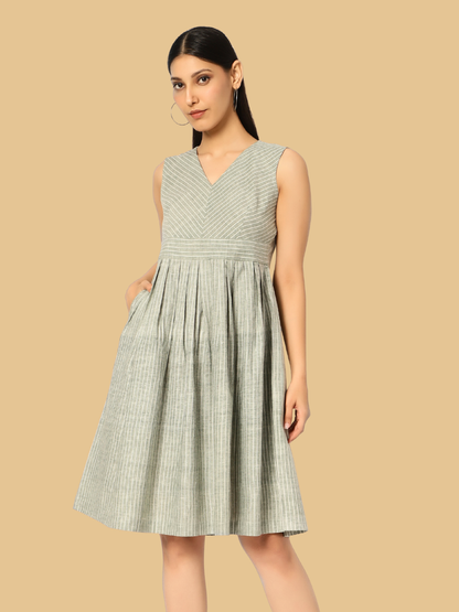 Handloom Cotton Dress in Muslin Khadi Fabric