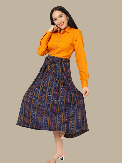 Cotton Two Piece Dress in Handloom Sambalpuri Ikat Fabric no18