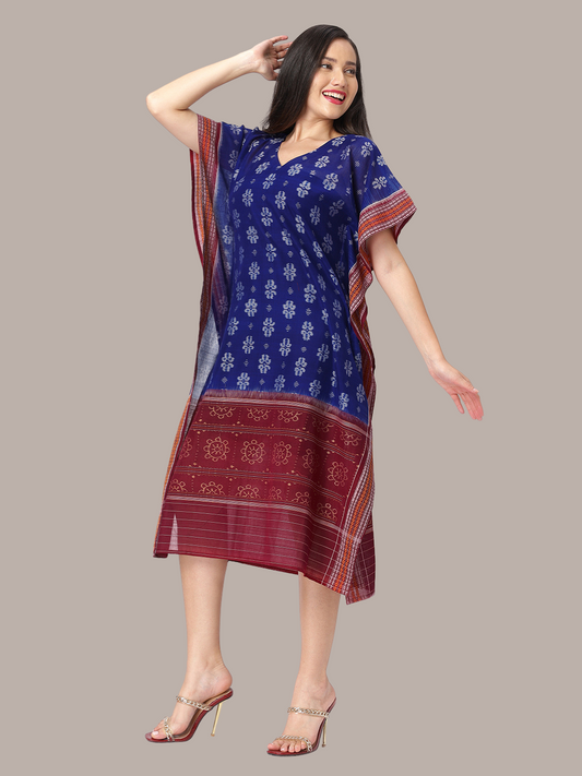 Exquisite Handloom Sambalpuri Ikat cotton Kaftan dress