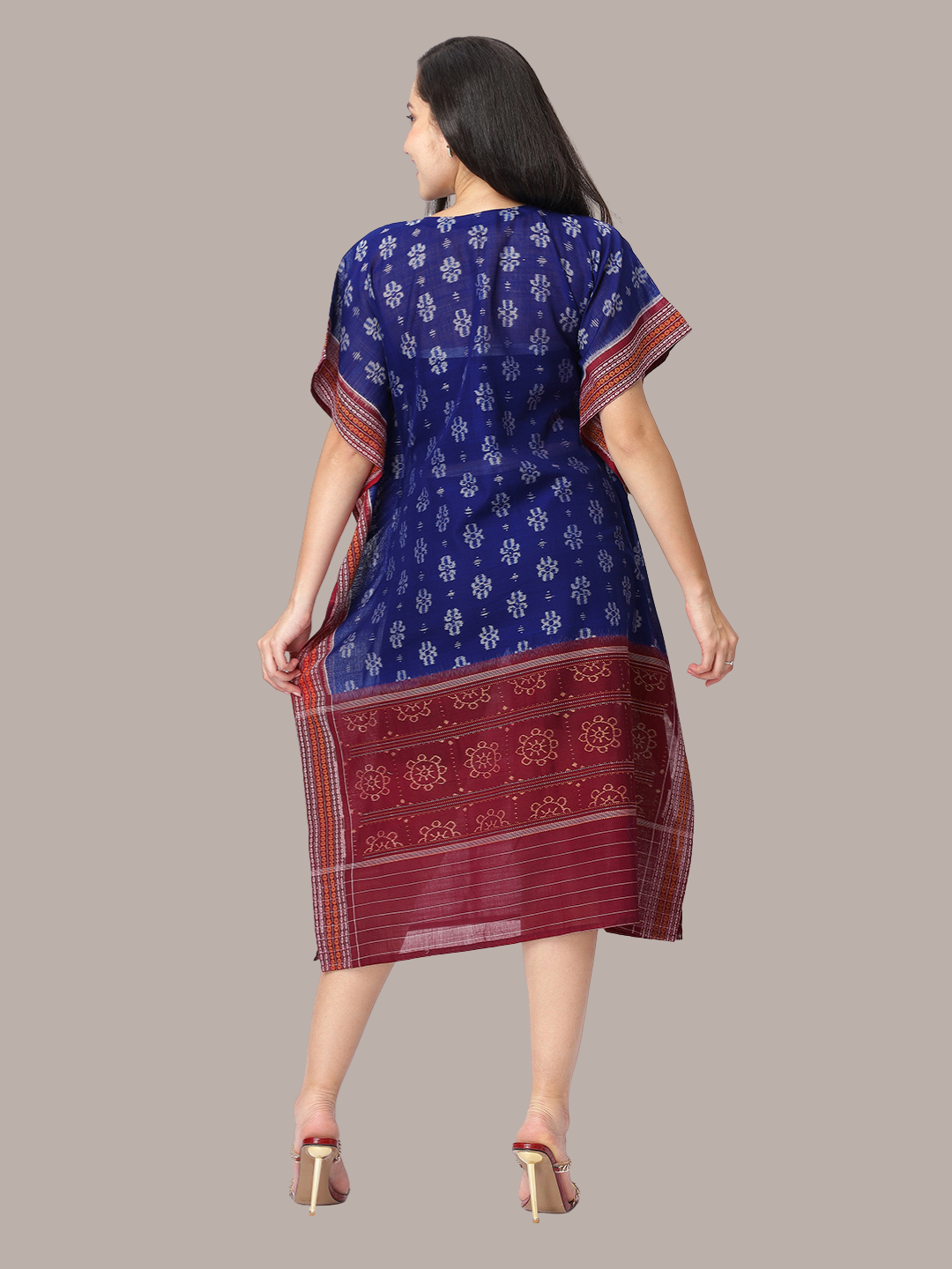 Exquisite Handloom Sambalpuri Ikat cotton Kaftan dress