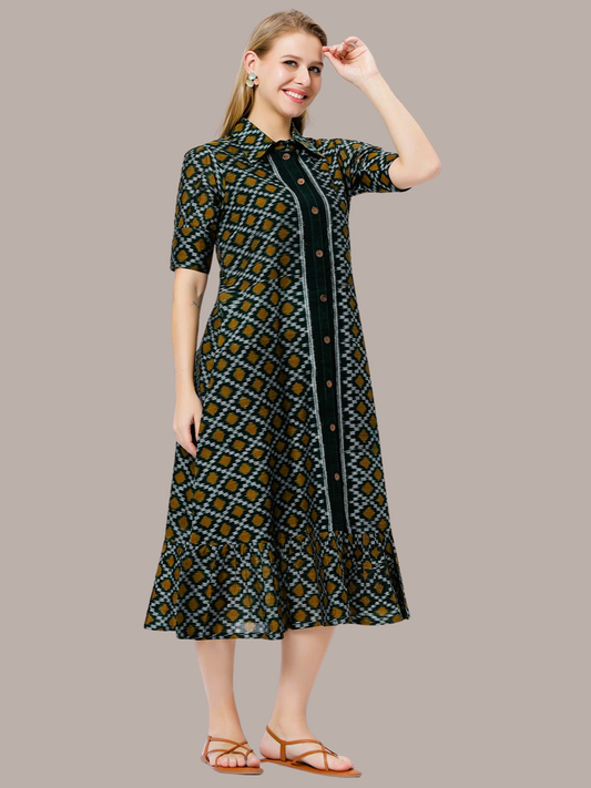 Exquisite Handloom Sambalpuri Ikat cotton dress
