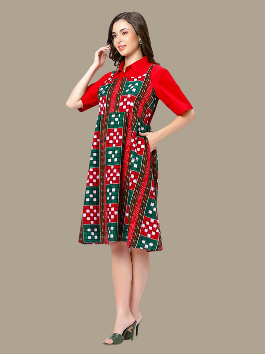 Exquisite Handloom Sambalpuri Ikat cotton dress