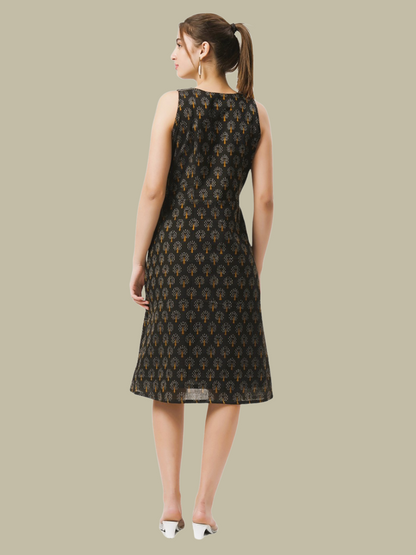 Cotton One Piece Dress in Handloom Sambalpuri Ikat Fabric