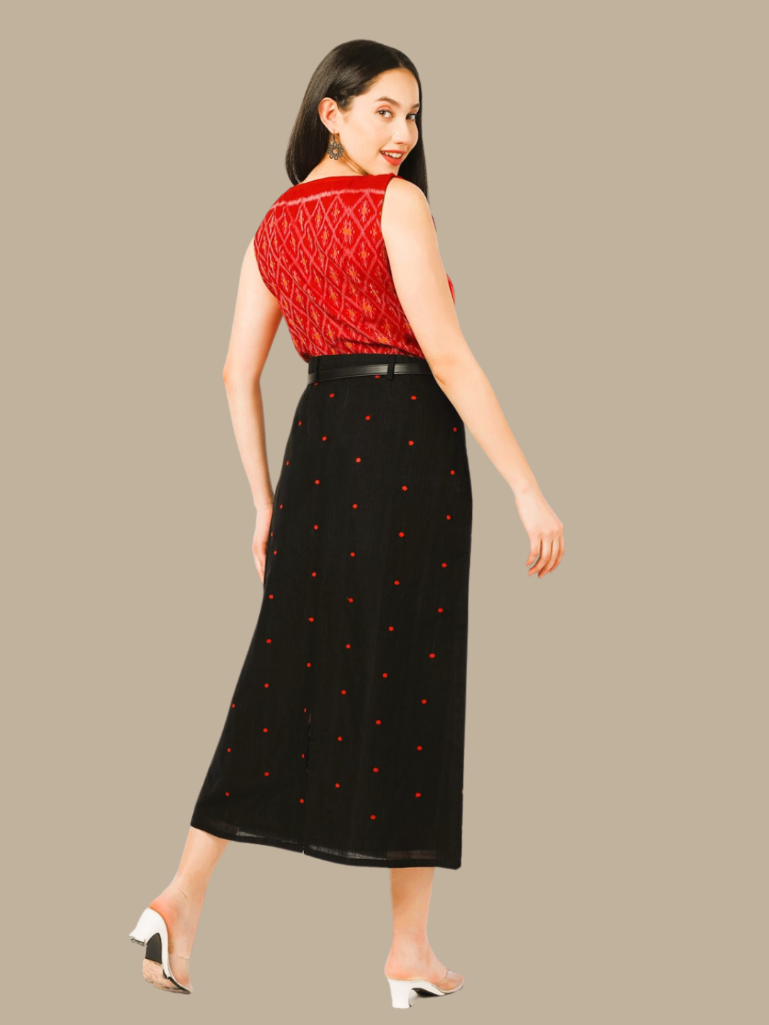 Cotton Two Piece Dress in Handloom Sambalpuri Ikat Fabric