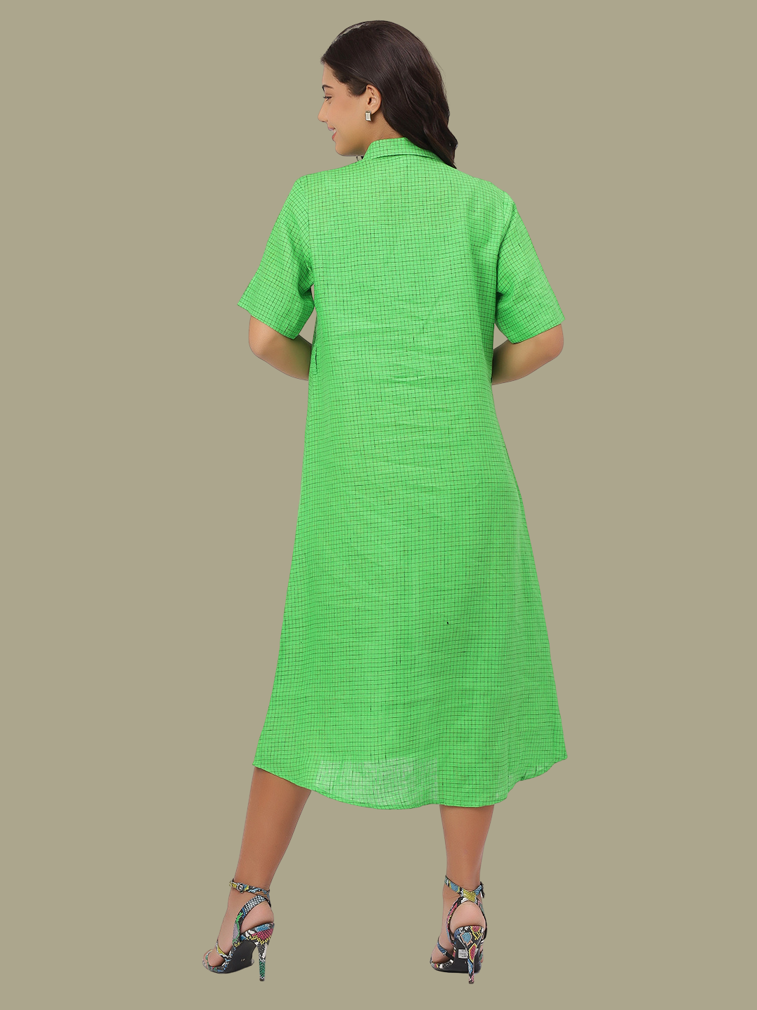 One Piece Dress in Pure  Linen Fabric