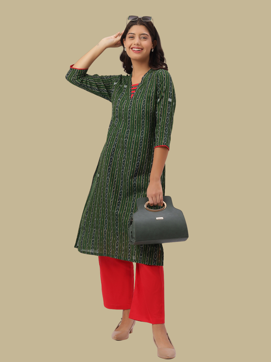 Handloom Sambalpuri Ikat Cotton Kurti and Pant Set