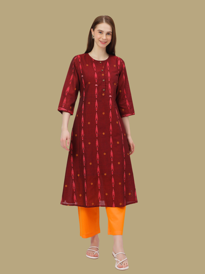 Handloom Sambalpuri Ikat Cotton Kurti and Pant Set