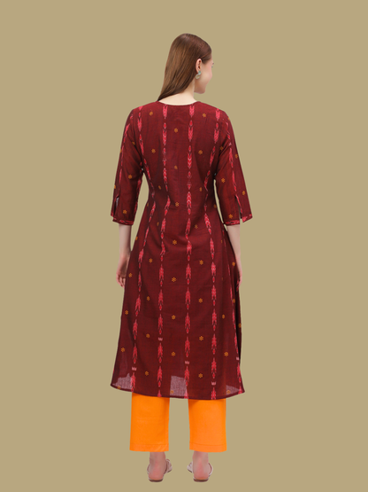 Handloom Sambalpuri Ikat Cotton Kurti and Pant Set