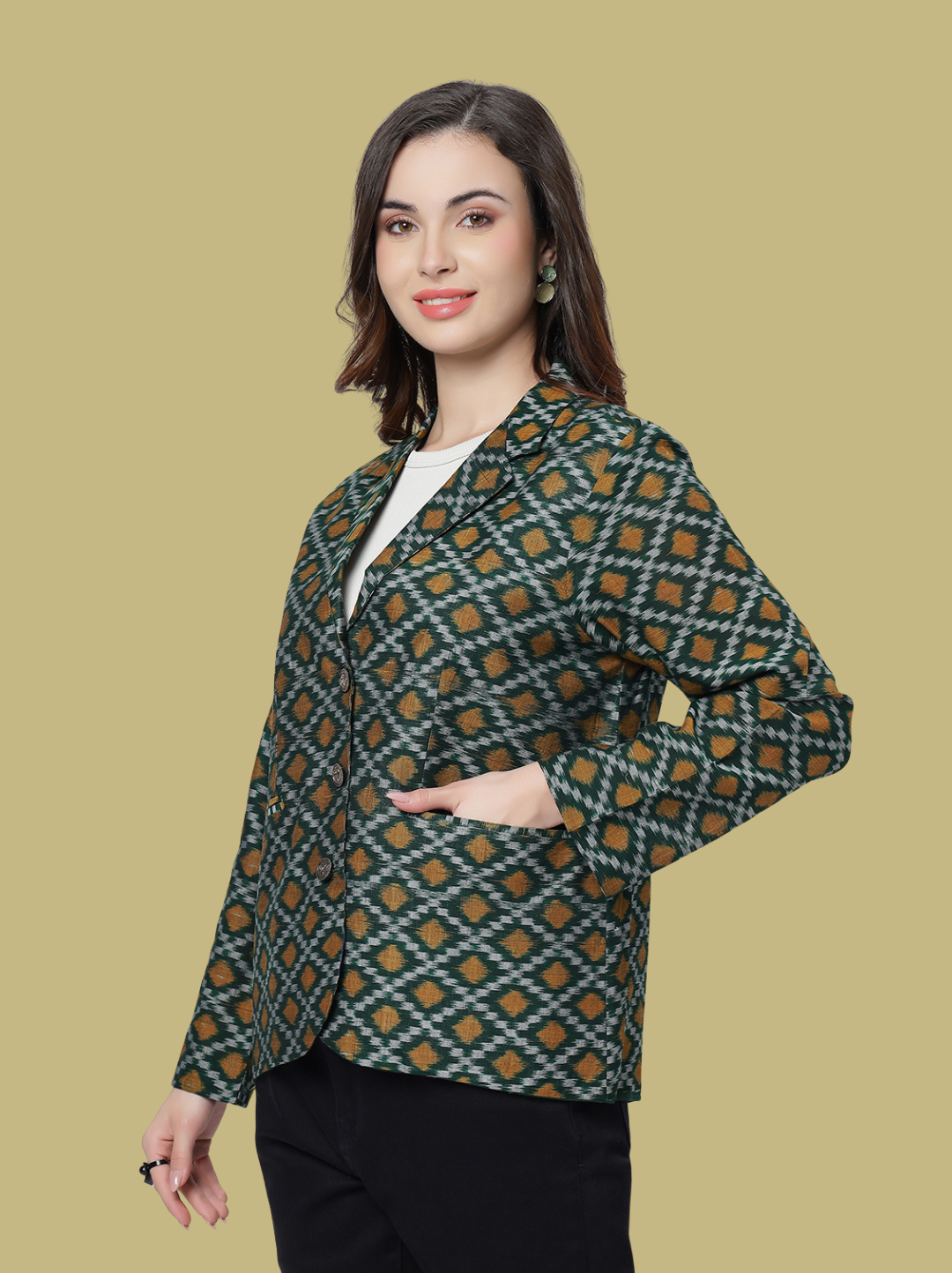 Iconic Handloom Sambalpuri Ikat Cotton Jacket