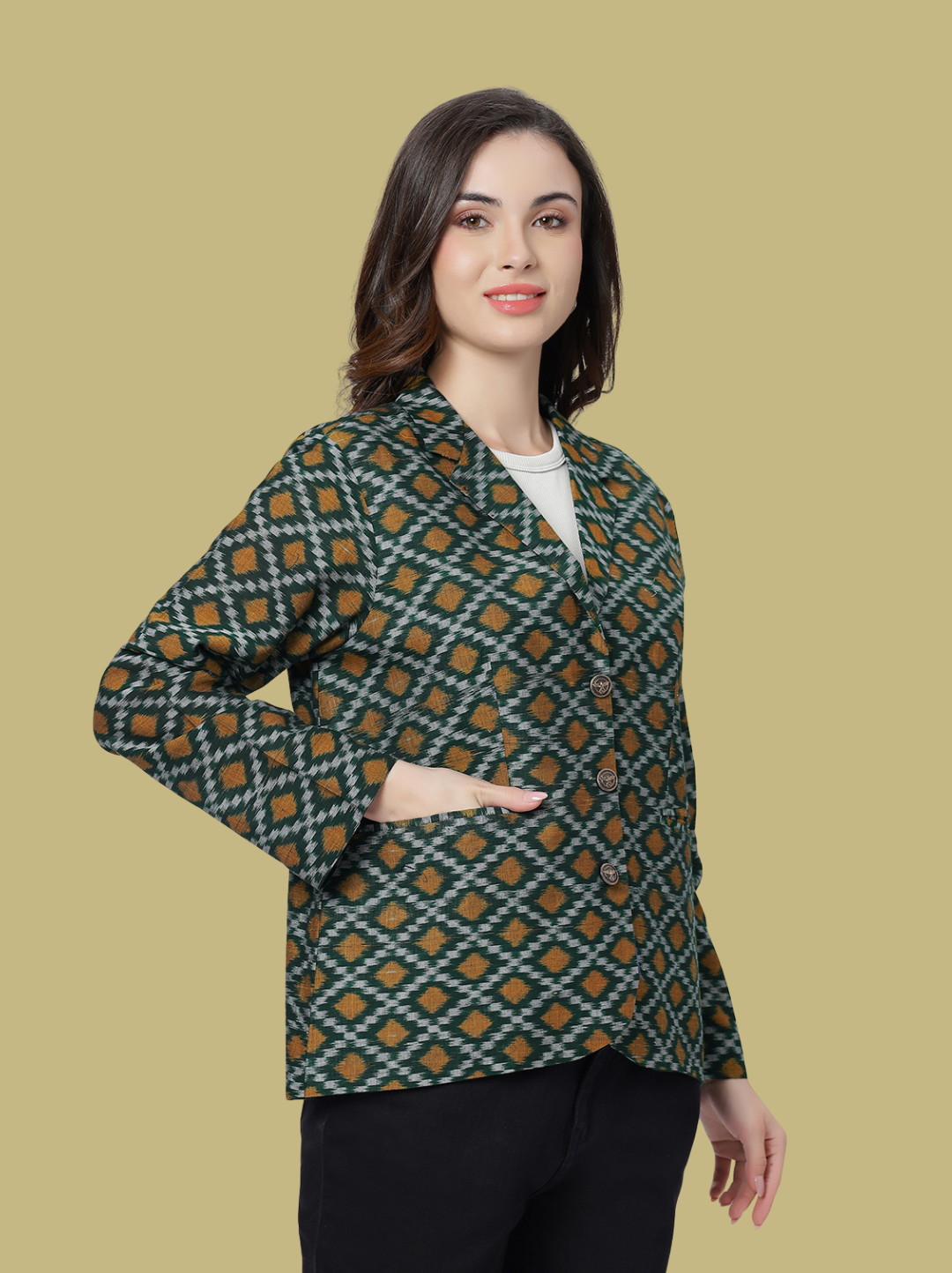Iconic Handloom Sambalpuri Ikat Cotton Jacket
