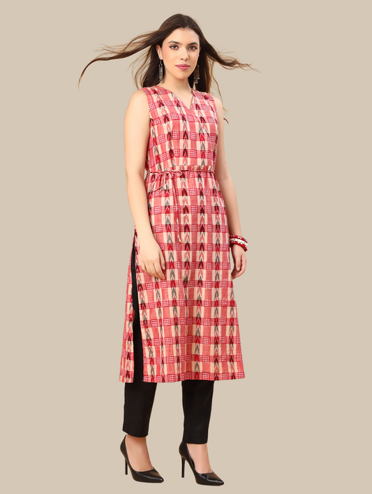 Handloom Sambalpuri Ikat Cotton Kurti and Pant Set