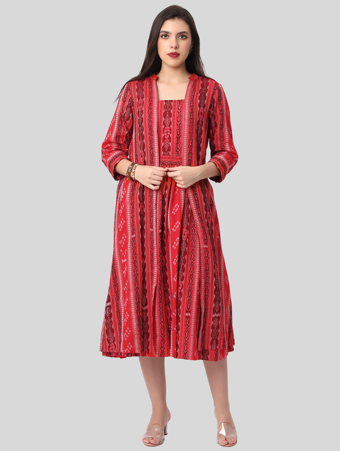 Handloom Sambalpuri Ikat Cotton Jacket Dress