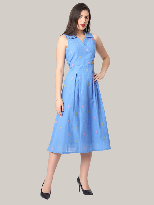 Jamdani Cotton Dress in Pure Cotton Fabric