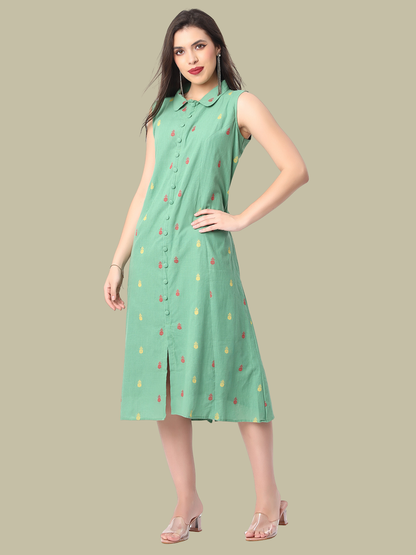 Jamdani Dress in Pure Cotton Fabric