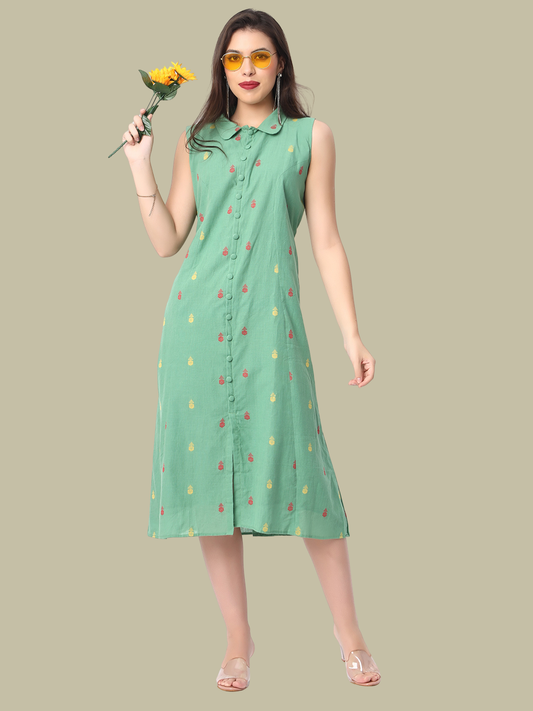 Jamdani Dress in Pure Cotton Fabric