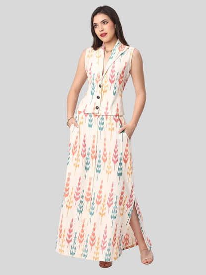 Skirt Set in Premium Ikat Fabric