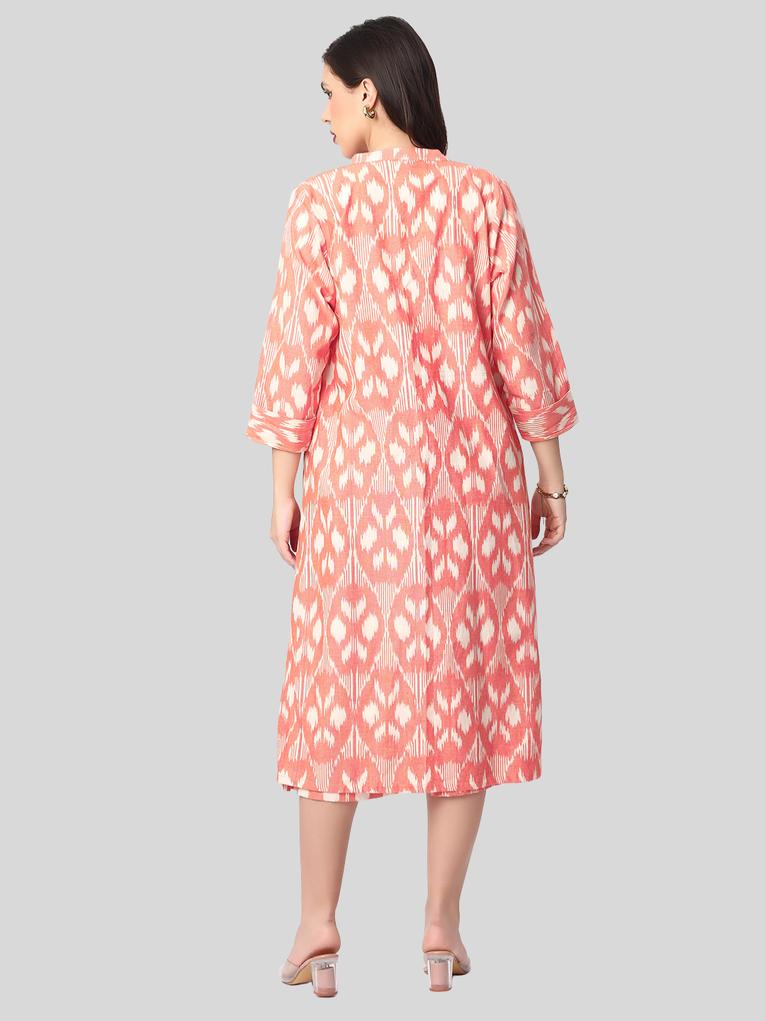 Handloom Ikat Cotton Two Piece Jacket Dress