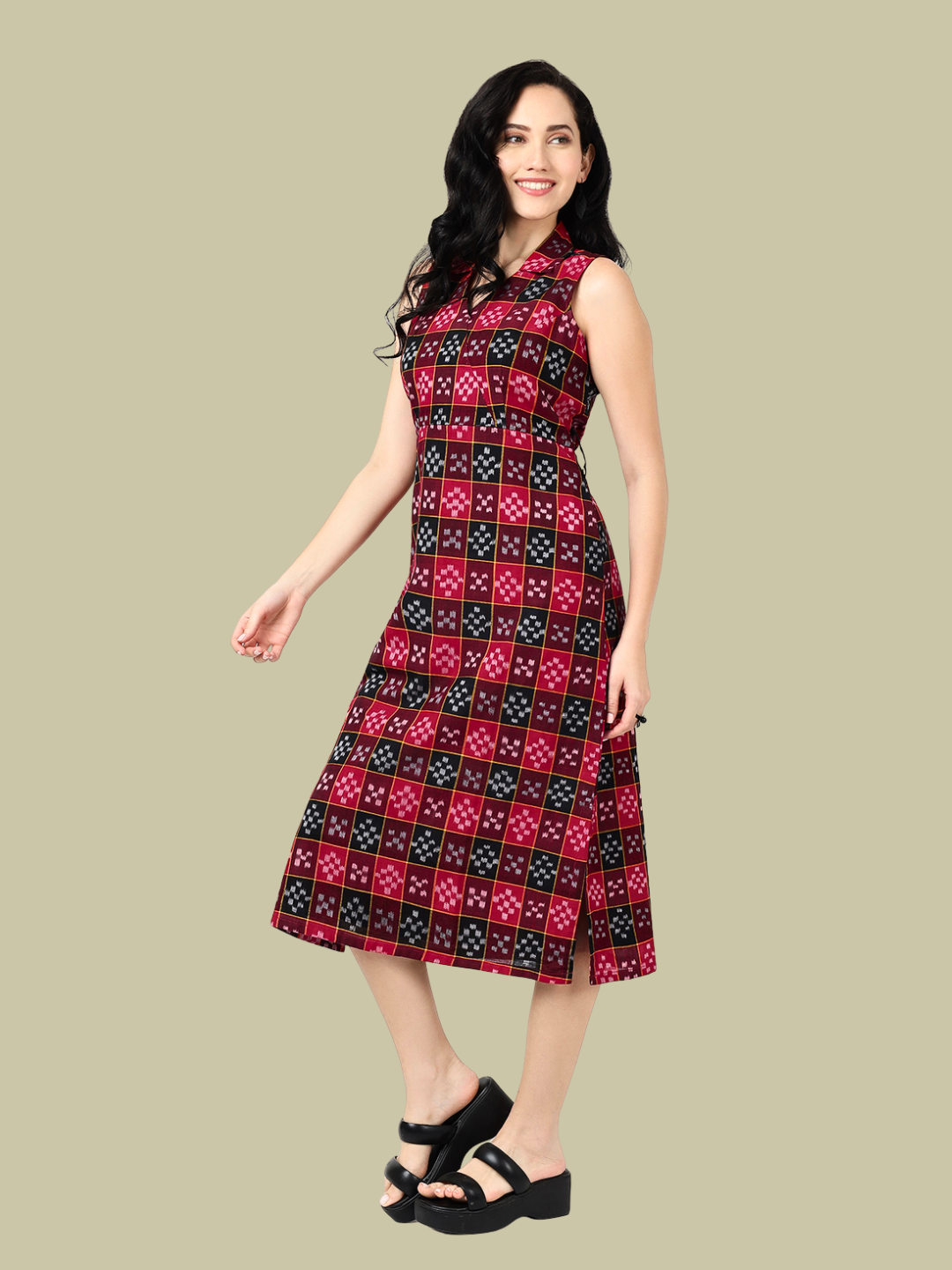 Cotton dress in Premium Handwoven Sambalpuri Ikat Fabric