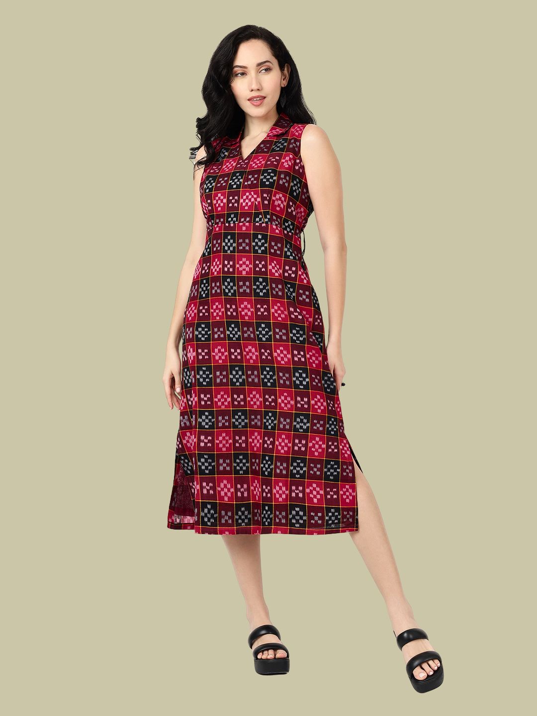 Cotton dress in Premium Handwoven Sambalpuri Ikat Fabric