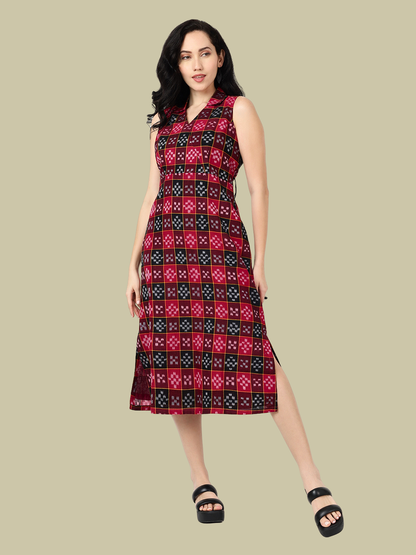 Cotton dress in Premium Handwoven Sambalpuri Ikat Fabric