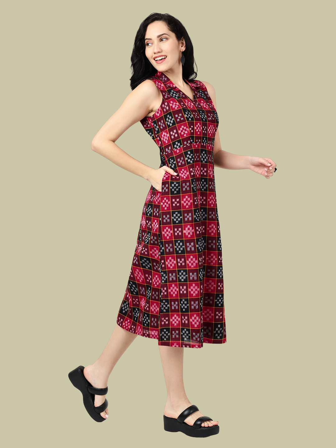 Cotton dress in Premium Handwoven Sambalpuri Ikat Fabric
